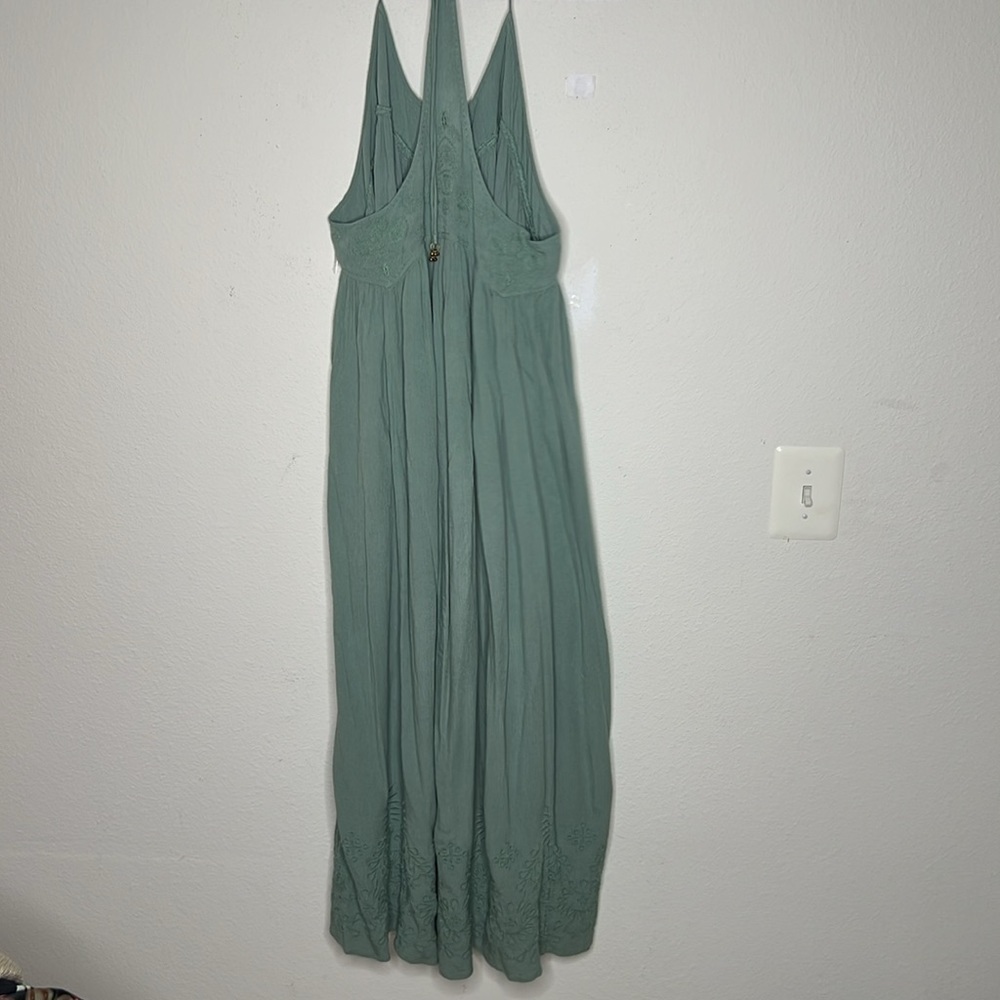 Free People Sage Green Embroidered Maxi Dress - Picture 4 of 7